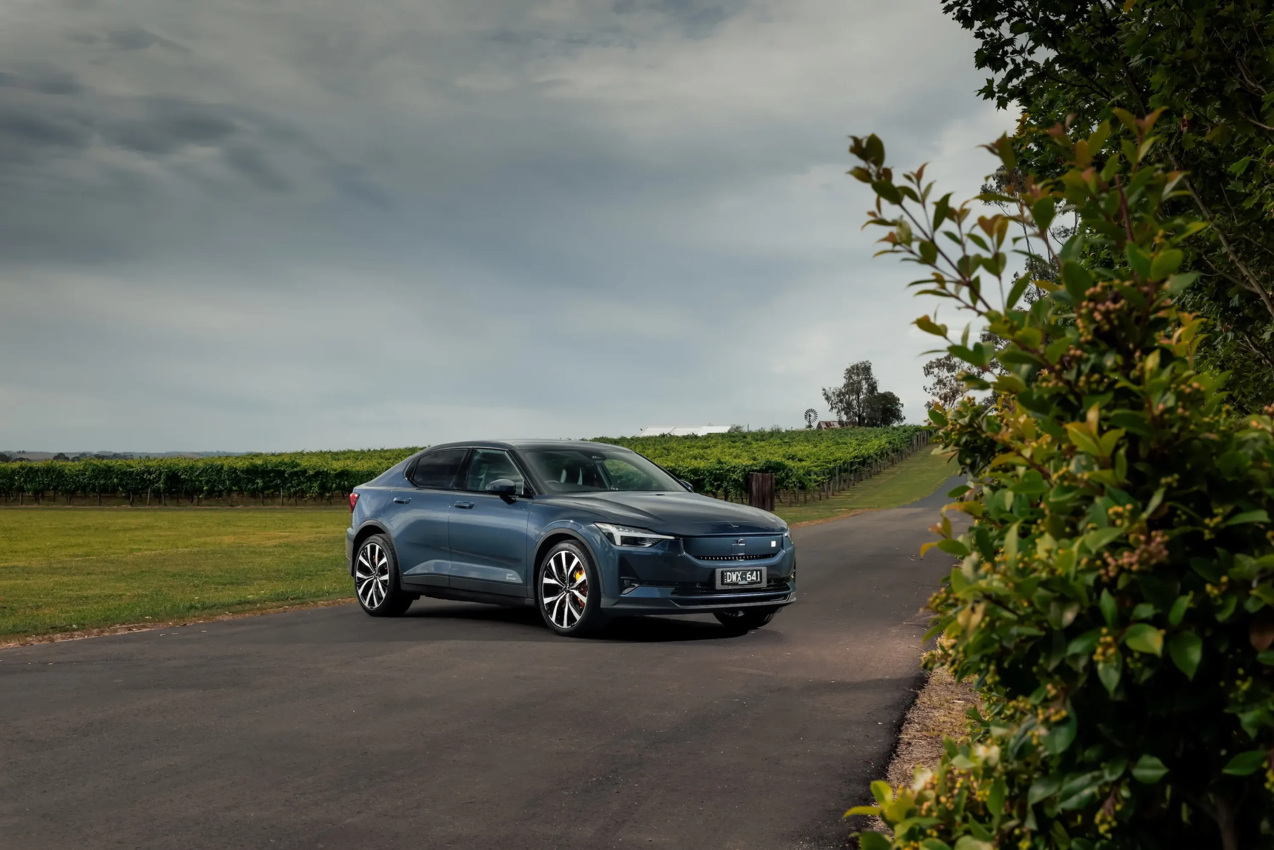 Polestar 2 driven on road