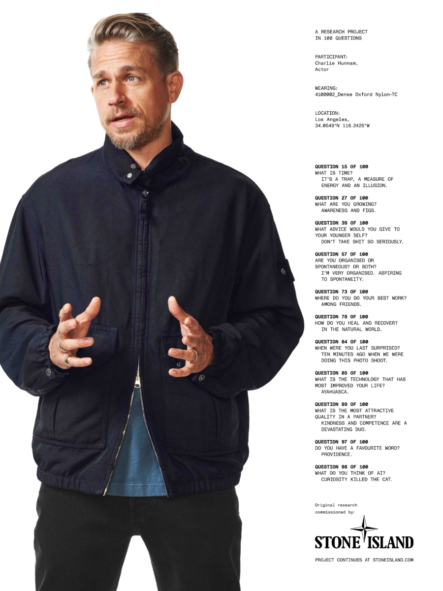 Charlie Hunnam Stone Island